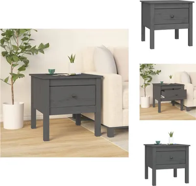 Produktbild von vidaXL Beistelltisch Grau 50x50x49 cm Massivholz Kiefer -  Beistelltische