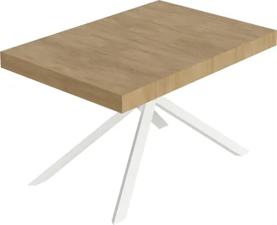 Produktbild von Niket Ausziehtisch 140/244x90 cm Natur-Eiche weiße Beine