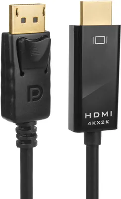 Produktbild von Pripojovací kábel Display Port (DP) na HDMI 4K/30Hz s pozlátenými konektormi 1,8 m čierny