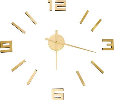 Produktbild von vidaXL 3D-Wanduhr Modernes Design Golden 100 cm XXL