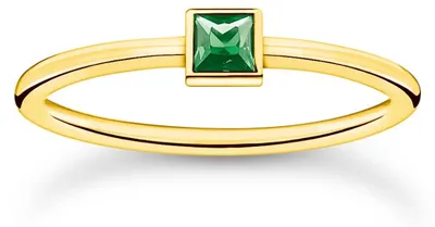 Produktbild von THOMAS SABO Ring mit grünem Stein gold 925 Sterlingsilber, 750 Gelbgold Vergoldung