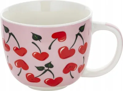 Immagine prodotto di tazza in porcellana da 400 ml con motivo a frutta, lavabile in lavastoviglie e nel forno a microonde, resistente