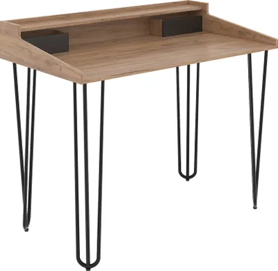Produktbild von Vicco Schreibtisch Sannar, 110 x 60 cm mit Schubladen, Eiche/Schwarz
