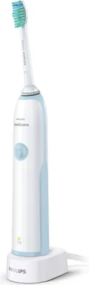 Produktbild von Philips Sonicare CleanCare Elektrische Schallzahnbürste, 1 Putzprogramm, 1 Bürstenkopf, Schallzahnbürste, Tägliche Pflege, Blau, Weiß, 31000 Bewegungen pro Minute, 2 min, Akku