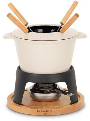 Immagine prodotto di Set per fonduta, smaltato, 1,2 L, 4 persone, beige, LA FONDERIE 1890 MONT JOLY