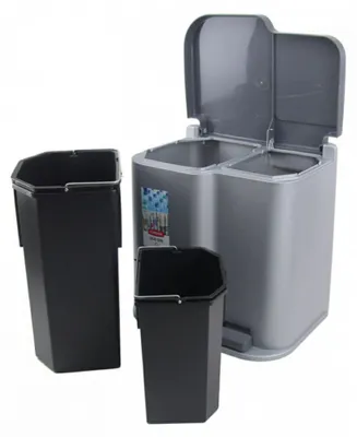 KETER Mülleimer Duo Pedalbin 21L silber/grafit
