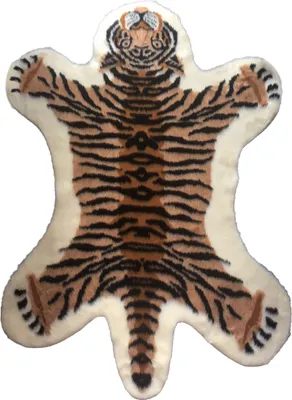 Produktbild von Kuh Tiger Print Fläche Teppich nicht rutscher Teppich Schlafzimmer Büro Wohnzimmer Bodenmatte-Tiger ,Größen:110x95cm