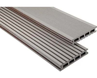 Produktbild von Konsta WPC Terrassendiele Primera Hohlkammerprofil dunkelbraun gebürstet 5500 x 145 x 26 mm