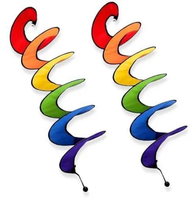 Produktbild von 2 Stück Buntes Windspiel Spirale UV-beständig Wetterfest für Garten Balkon Camping