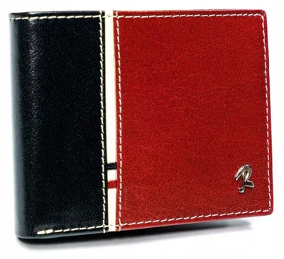 Obrázok produktu pre Rovicky Pánska kožená peňaženka zabezpečená technológiou RFID Veszto čierna, červená univerzálna