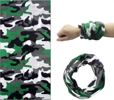 Produktbild von WS Multifunktionstuch Schlauchschal Halstuch Maske Mundschutz Fahrrad Bandana Biker 313 Camouflage grün