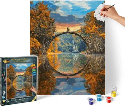 Zdjęcie produktu dla Simba Dickie Painting by Numbers - Diabelski most nad jeziorem Rakotzsee 609130898