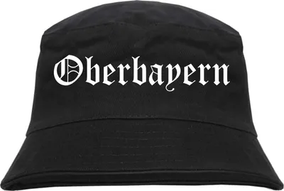 Produktbild von Oberbayern Fischerhut - Altdeutsch - bedruckt - Bucket Hat Anglerhut Hut Schwarz L/XL