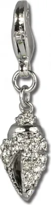 Produktbild von SilberDream weiß Charm Muschel Zirkonia Silber Charms Anhänger GSC202