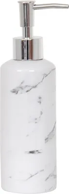 Produktbild von MSV Seifenspender "Toscana" Flüssigseifen-Spender, Fassungsvermögen 6 x 6 x 19 cm - Weiß Marmor