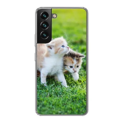 Produktbild von MuchoWow® Handyhülle Schutzhülle Hülle für Samsung Galaxy S22 Kätzchen - Katze - Korb - Mädchen - Kinder - Jungen - Kinder Silikon Softcase Handy Hülle - Mobiltelefonhülle