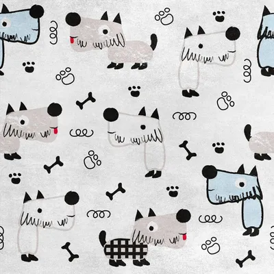 Imagen del producto de Tela de terciopelo real, de poliéster, para coser. Diseño: perros dibujados