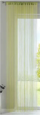 Produktbild von Fadengardine , HxB 250x140 cm, Apfelgrün mit Tunneldurchzug und eingenähtem Kräuselband, geeignet für Gardinenstangen und Gardinenschienen Fadenvorhang Fadenstore Raumteiler 20303CN