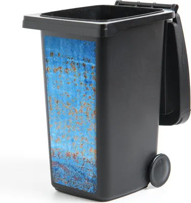Produktbild von MuchoWow® Mülltonnenaufkleber Blau - Rost - Vintage 44x98 cm - Containeraufkleber - Aufkleber - Mülltonnen-Aufkleber