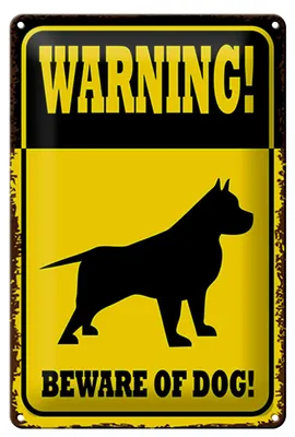 Produktbild von Blechschild Spruch 20x30cm Hund Warning  of dog