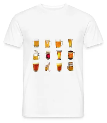 Produktbild von Spreadshirt Bier Gläser Design  Männer T-Shirt, 3XL, Weiß