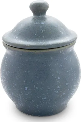 Produktbild von Original Bunzlauer Keramik 1,0 Liter Vorratsdose Behälter zur Aufbewahrung von Lebensmittel Ø12,1 cm, H 16 cm Design ZIELON