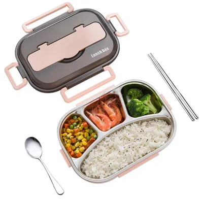 Produktbild von Edelstahl-Bento-Box mit Fächern