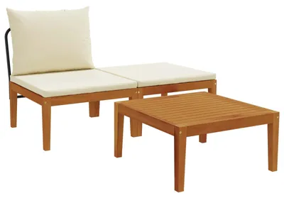 Imagen del producto de Conjunto de jardín de 3 piezas con cojines, diseño natural