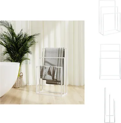 Obrázok produktu pre vidaXL Stojan na uteráky biely 48x24x79 cm žehlička - Stojan na uteráky
