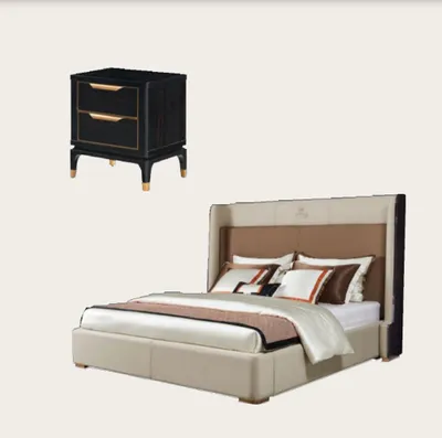 Produktbild von Bett Schlafzimmer Set Design Möbel Luxus Betten 2x Nachttisch 3tlg Bettgestell