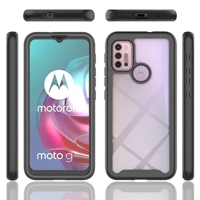 Immagine prodotto di Custodia per Motorola Moto G30 / G20 / G10 / G10 Power, paraurti con protezione dello schermo a 360° integrata, custodia protettiva per tutto il corpo, nero