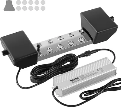 Obrázek produktu pro VEVOR ultrazvukový mlhovač, 10 hlavic, 7000 ml/h ultrazvukový mlhovač, mlhovač s vodotěsným zdrojem 280 W IP67, bójka, náhradní disky