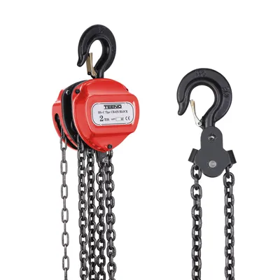 Produktbild von TEENO Flaschenzug 2T Tragkraft 5 m Hubhöhe Seilzug mit 360° drehbarer Haken Seilzug Kettenzug Kettenflaschenzug,Robuste G80-Stahlkette