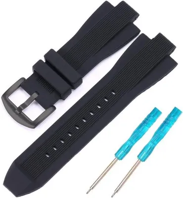 Productafbeelding van Vervangende horlogeband 13 x 29 mm - silicone - rubberen strap - comfortabel en duurzaam