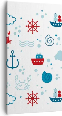 Produktbild von Bild auf Leinwand - Leinwandbild - Meer Boot Anker Schiff - 55x100cm - Wand Bild - Wanddeko - Leinwanddruck - Bilder - Kunstdruck - Wanddekoration - Leinwand bilder - Wandkunst - PA55x100-2889