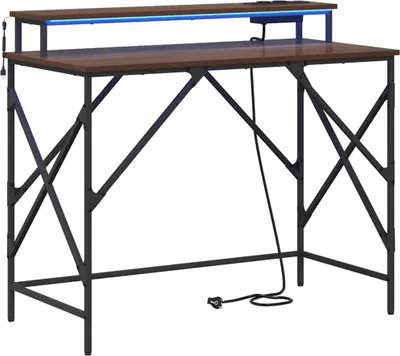 Obrázok produktu pre vidaXL Písací stôl, hnedá farba, vzhľad dreva, 100 x 50 x 86,5 cm