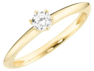 Produktbild von Karat 93012140560 Ring Damen im Brillantschliff 375/- Gelb-Gold Zirkonia Gr. 56