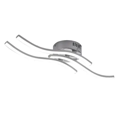 Image de Plafonnier LED, éclairage intelligent à trois couleurs et intensité variable, luminaire de bureau ondulé, 565 mm, idéal pour le salon ou la chambre à coucher, style nordique créatif
