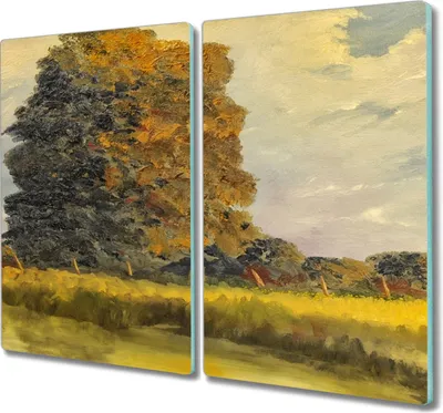 Produktbild von Coloray Schneidebrett Herdabdeckplatte 2x30x52 cm Kochplattenabdeckung Hackbrett Küchenbrett - Wald Natur Himmel