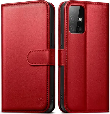Zdjęcie produktu dla Etui na telefon Samsung Galaxy A51 w kolorze czerwonym z blokadą RFID i funkcją podstawki