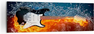 Produktbild von Bild auf Leinwand - Leinwandbild - Gitarre Instrument Musik - 160x50cm - Wand Bild - Wanddeko - Leinwanddruck - Bilder - Kunstdruck - Wanddekoration - Leinwand bilder - Wandkunst - AB160x50-0215