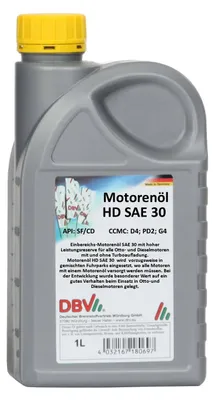 Produktbild von DBV Motorenöl HD SAE 30 20 x 1-Liter-Dose