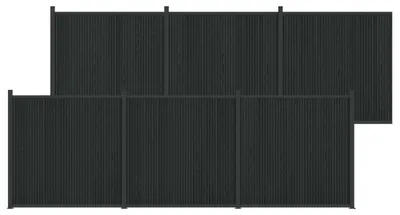 Image de Panneau de clôture 6 pcs WPC et Aluminium Noir