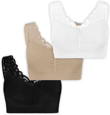Immagine prodotto di Corpetto senza ferretto da donna, set di 3 pezzi nei colori nero, bianco e beige