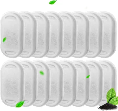 Produktbild von Katzenbrunnen Filter,16 Stück Ersatzfilter für Edelstahl Trinkbrunnen Katzen,Trinkbrunnenfilter Haustierfilter für Katzen und Hunde Wasserbrunnen
