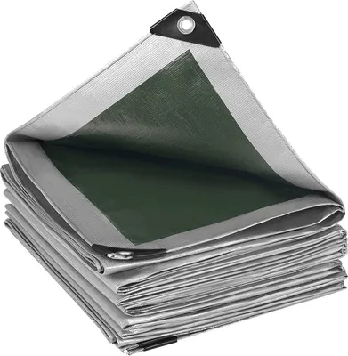 Produktbild von WOLTU Abdeckplane wasserdicht, 180 g/m² PE Schutzplane mit Ösen, UV stabil : Grau-Grün 2x3 m Farbe: Grau-Grün Größe: 2x3 m