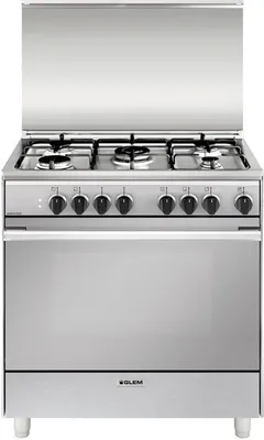 Image de Glem Gas U855MI6 Cuisinière Cuisinière électrique indépendante à gaz Acier inoxydable