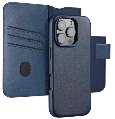 Obrázok produktu pre Accezz Kožená knižnica 2 v 1 s MagSafe pre Apple iPhone 16 Pro - Nightfall Blue