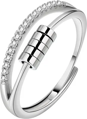 Produktbild von INF Antistresový prsteň nastaviteľný Strieborný č.18 Strieborná 18 mm