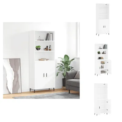 Immagine prodotto di vidaXL Credenza bianca 69,5x34x180 cm Materiale a base di legno - Credenze